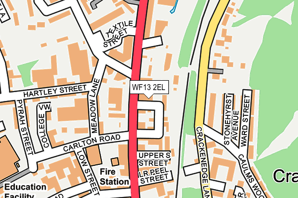 WF13 2EL map - OS OpenMap – Local (Ordnance Survey)