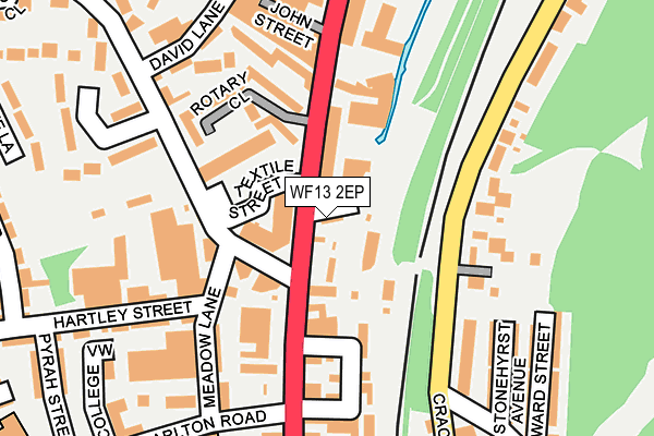 WF13 2EP map - OS OpenMap – Local (Ordnance Survey)