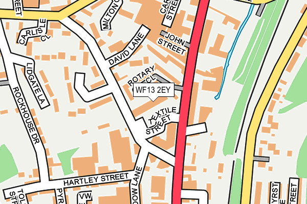 WF13 2EY map - OS OpenMap – Local (Ordnance Survey)