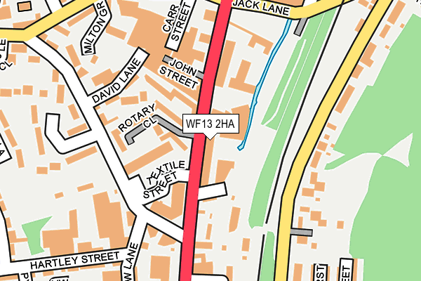 WF13 2HA map - OS OpenMap – Local (Ordnance Survey)