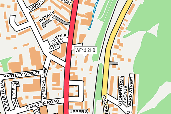 WF13 2HB map - OS OpenMap – Local (Ordnance Survey)