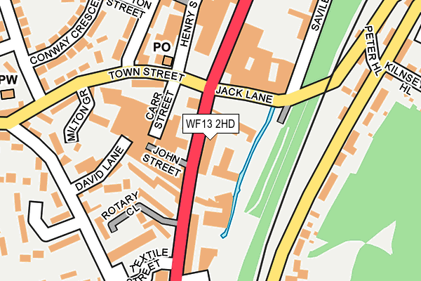 WF13 2HD map - OS OpenMap – Local (Ordnance Survey)
