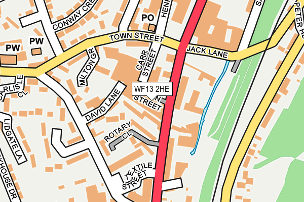 WF13 2HE map - OS OpenMap – Local (Ordnance Survey)