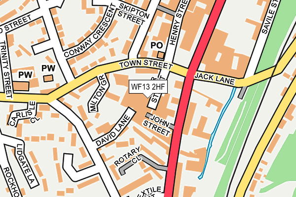 WF13 2HF map - OS OpenMap – Local (Ordnance Survey)