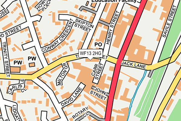 WF13 2HG map - OS OpenMap – Local (Ordnance Survey)