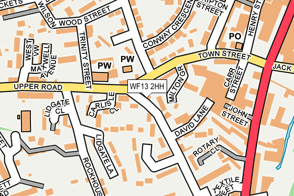 WF13 2HH map - OS OpenMap – Local (Ordnance Survey)