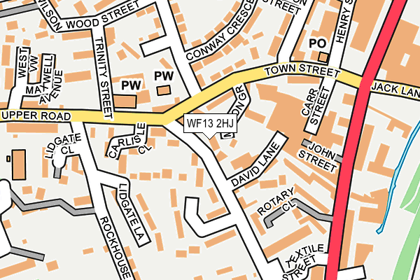 WF13 2HJ map - OS OpenMap – Local (Ordnance Survey)