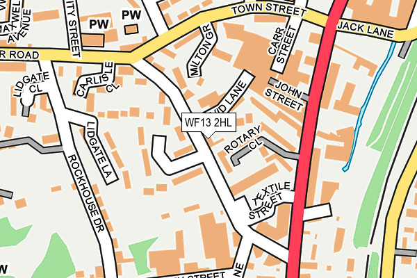 WF13 2HL map - OS OpenMap – Local (Ordnance Survey)