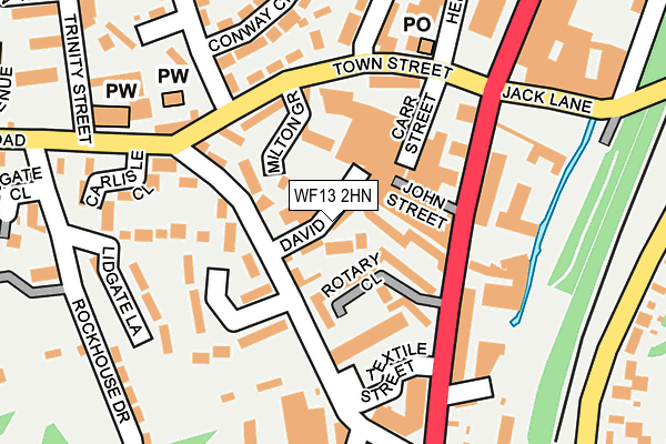 WF13 2HN map - OS OpenMap – Local (Ordnance Survey)
