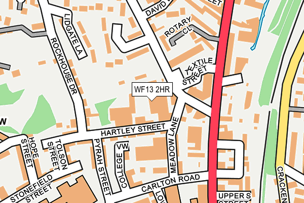 WF13 2HR map - OS OpenMap – Local (Ordnance Survey)