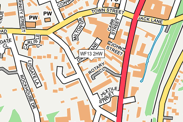 WF13 2HW map - OS OpenMap – Local (Ordnance Survey)
