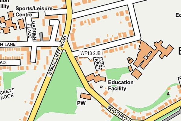 WF13 2JB map - OS OpenMap – Local (Ordnance Survey)