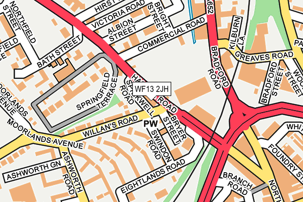 WF13 2JH map - OS OpenMap – Local (Ordnance Survey)