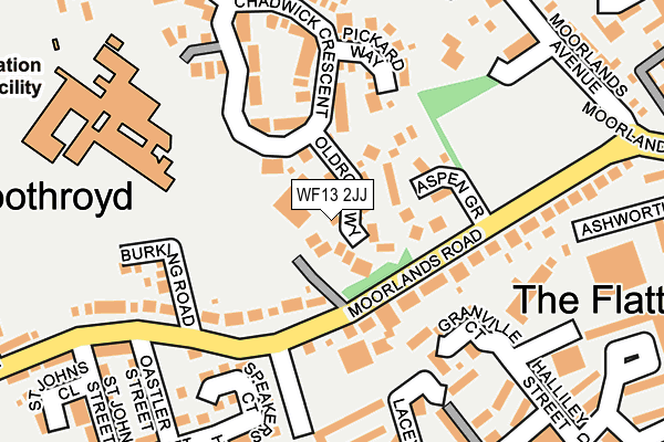 WF13 2JJ map - OS OpenMap – Local (Ordnance Survey)