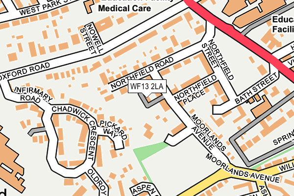 WF13 2LA map - OS OpenMap – Local (Ordnance Survey)