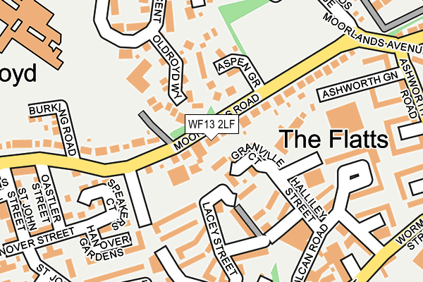 WF13 2LF map - OS OpenMap – Local (Ordnance Survey)