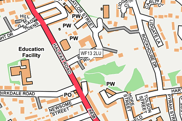 WF13 2LU map - OS OpenMap – Local (Ordnance Survey)