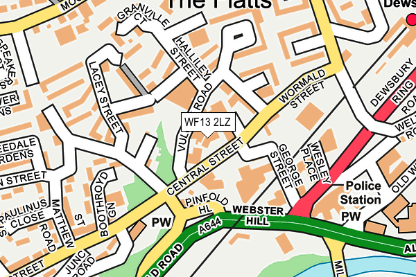 WF13 2LZ map - OS OpenMap – Local (Ordnance Survey)