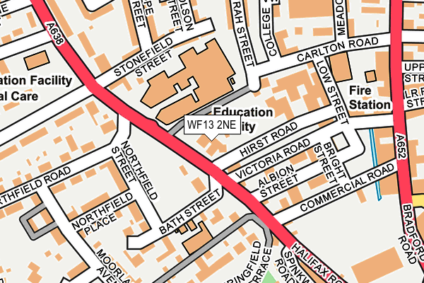 WF13 2NE map - OS OpenMap – Local (Ordnance Survey)
