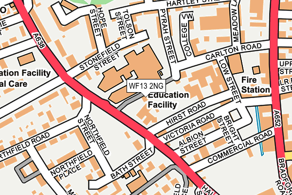 WF13 2NG map - OS OpenMap – Local (Ordnance Survey)