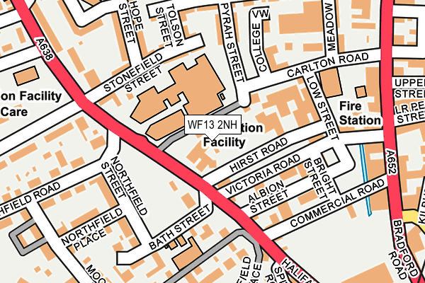 WF13 2NH map - OS OpenMap – Local (Ordnance Survey)