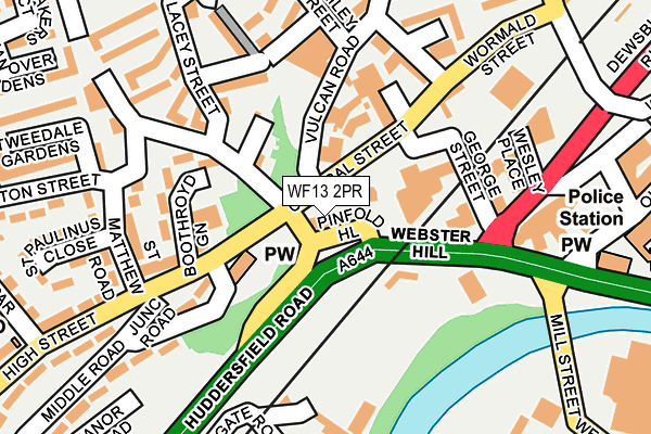 WF13 2PR map - OS OpenMap – Local (Ordnance Survey)