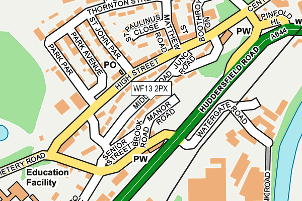 WF13 2PX map - OS OpenMap – Local (Ordnance Survey)