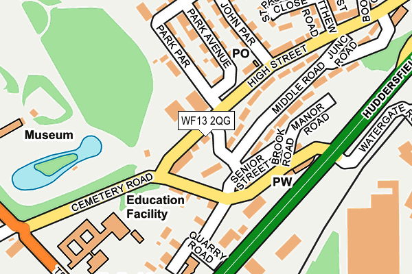 WF13 2QG map - OS OpenMap – Local (Ordnance Survey)
