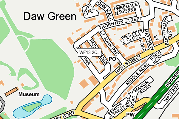 WF13 2QJ map - OS OpenMap – Local (Ordnance Survey)