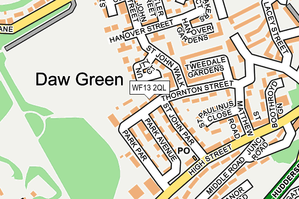 WF13 2QL map - OS OpenMap – Local (Ordnance Survey)