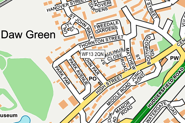 WF13 2QN map - OS OpenMap – Local (Ordnance Survey)
