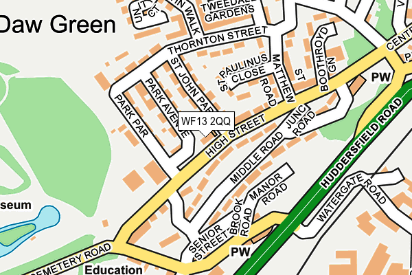 WF13 2QQ map - OS OpenMap – Local (Ordnance Survey)