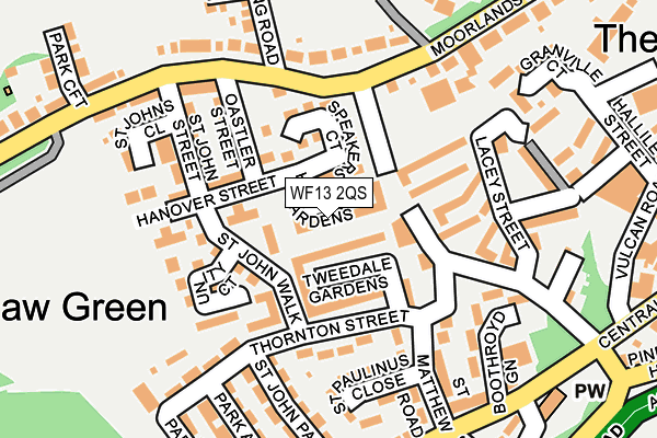 WF13 2QS map - OS OpenMap – Local (Ordnance Survey)