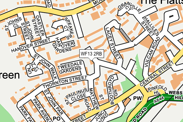 WF13 2RB map - OS OpenMap – Local (Ordnance Survey)