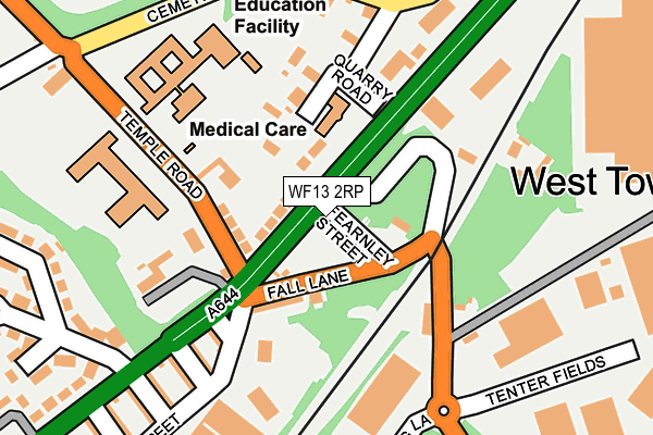 WF13 2RP map - OS OpenMap – Local (Ordnance Survey)