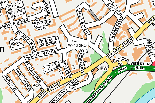 WF13 2RQ map - OS OpenMap – Local (Ordnance Survey)