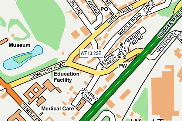 WF13 2SE map - OS OpenMap – Local (Ordnance Survey)