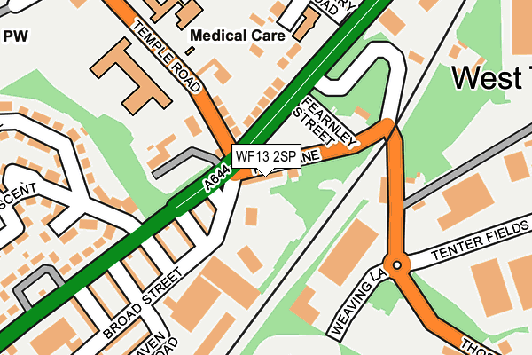 WF13 2SP map - OS OpenMap – Local (Ordnance Survey)