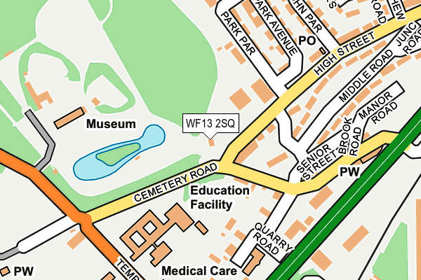 WF13 2SQ map - OS OpenMap – Local (Ordnance Survey)