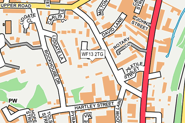 WF13 2TG map - OS OpenMap – Local (Ordnance Survey)