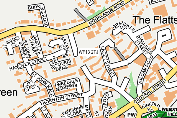 WF13 2TJ map - OS OpenMap – Local (Ordnance Survey)