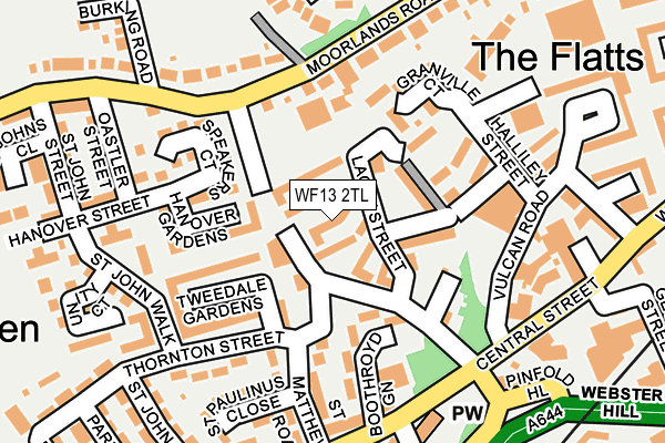 WF13 2TL map - OS OpenMap – Local (Ordnance Survey)