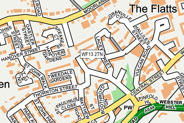 WF13 2TN map - OS OpenMap – Local (Ordnance Survey)