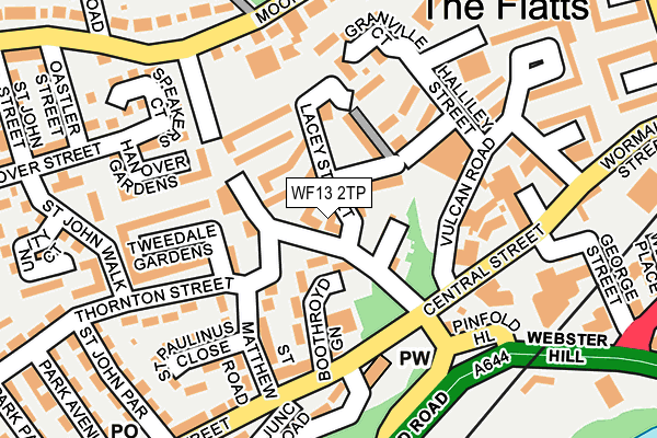 WF13 2TP map - OS OpenMap – Local (Ordnance Survey)