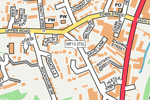 WF13 2TQ map - OS OpenMap – Local (Ordnance Survey)