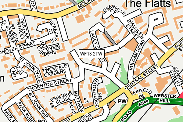 WF13 2TW map - OS OpenMap – Local (Ordnance Survey)