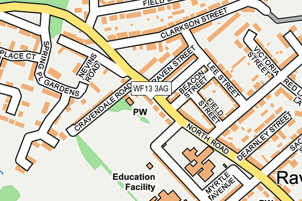 WF13 3AG map - OS OpenMap – Local (Ordnance Survey)