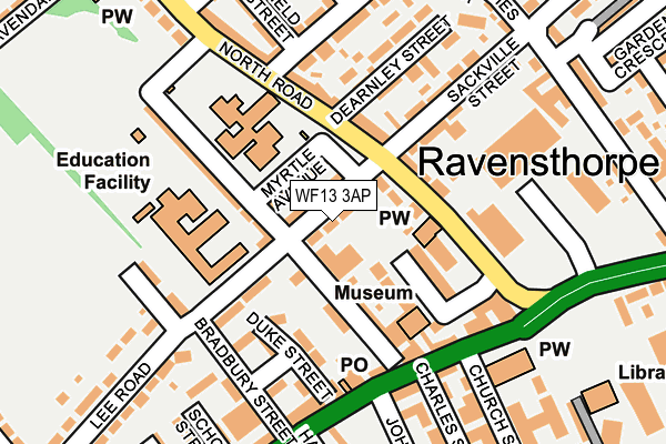 WF13 3AP map - OS OpenMap – Local (Ordnance Survey)