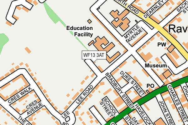 WF13 3AT map - OS OpenMap – Local (Ordnance Survey)