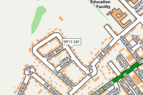 WF13 3AY map - OS OpenMap – Local (Ordnance Survey)